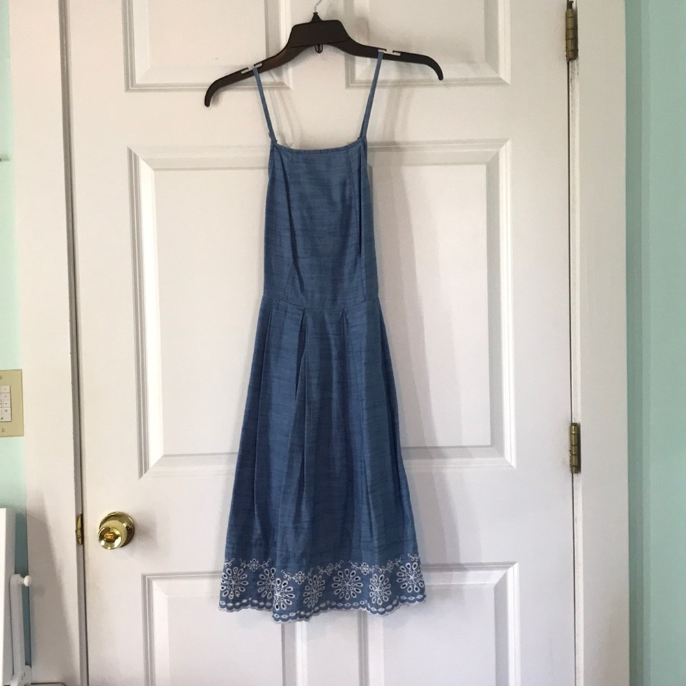 Jean Dress with Lace Appliqué (with POCKETS)